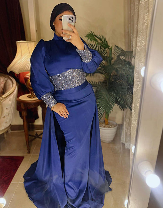 Robe De Soirée Sirène Bleu foncé