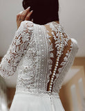 Robe de mariée longue à manches longues avec fente