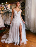 Robe de mariage en tulle blanc avec applications