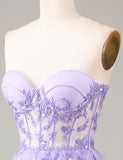 Robe de cérémonie longue en dentelle avec fente et corset, étincelante