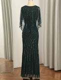 Robe de soirée officielle à paillettes vert foncé