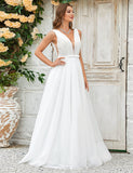 Robe de mariée en tulle avec traîne Watteau détachable