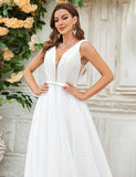 Robe de mariée en tulle avec traîne Watteau détachable