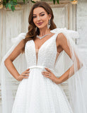 Robe de mariée en tulle avec traîne Watteau détachable