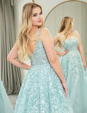 Robe de bal de fin d'année en tulle avec paillettes et dentelle