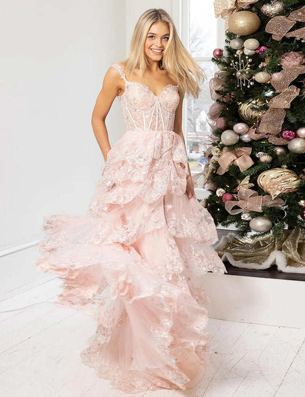 Robe De Bal En Tulle Et Velours à Paillettes – Manches Longues, Pour Fille 5-12 Ans, Communion, Mariage, Soirée