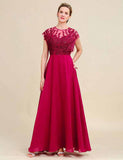 Robe de la mère de la mariée en mousseline avec dentelle