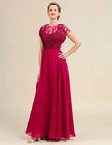 Robe de la mère de la mariée en mousseline avec dentelle