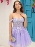 Robe courte de bal de fin d'année à bretelles corsetées
