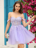 Robe courte de bal de fin d'année à bretelles corsetées