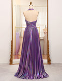 Robe de bal de fin d'année à dos nu et fendue