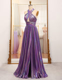 Robe de bal de fin d'année à dos nu et fendue