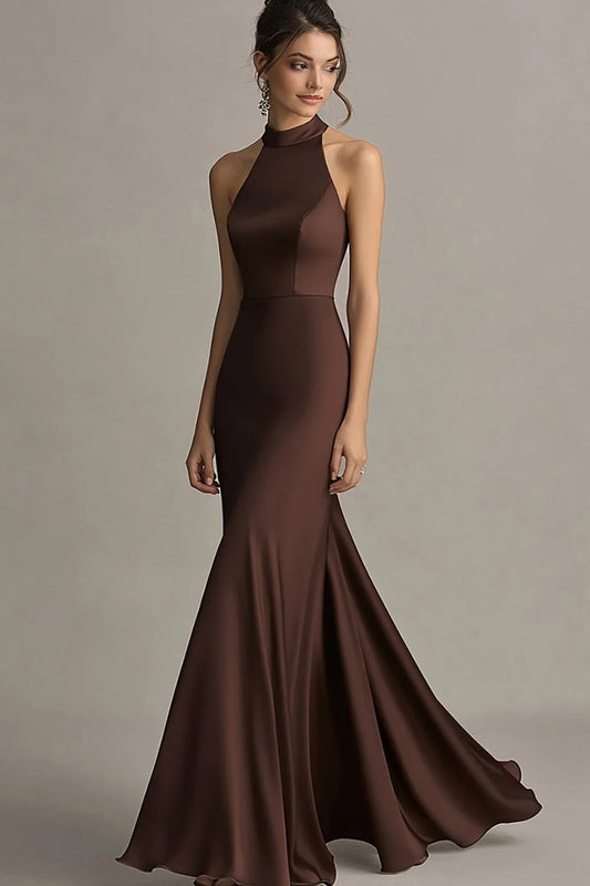 Café Sirène Dos Nu Col Robe Longue Formulante