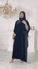 Robe Longue en Velours avec Manches Chauve-Souris 3/4 et Coupe Ample