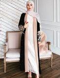 Robe Abaya pour femmes musulmanes Dentelle Dorée
