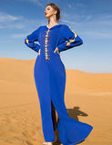 Robe Djellaba Bleu Royal Pour Femmes