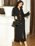 Robe Abaya Col V Noire