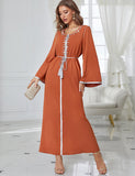 Robe Traditionnelle Arabe Strass Orange