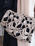 Robe Abaya pour femmes musulmanes Dentelle Dorée