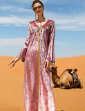 Caftan en Velours Rose à Strass