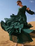 Robe en Mousseline Vert Foncé