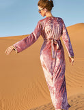 Caftan en Velours Rose à Strass