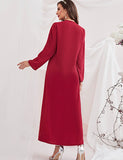 Robe Abaya Eid Mubarak à Col en V pour Femme