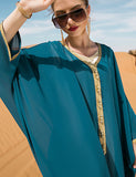Robe Caftan Bleu Grande Taille