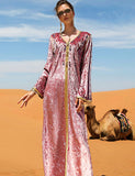 Caftan en Velours Rose à Strass