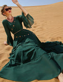 Robe en Mousseline Vert Foncé