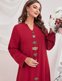 Robe Abaya Eid Mubarak à Col en V pour Femme