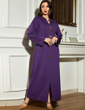 Robe Abaya Eid Mubarak à Col en V pour Femme