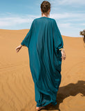 Robe Caftan Bleu Grande Taille
