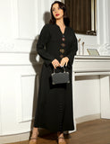 Robe Abaya Col V Noire