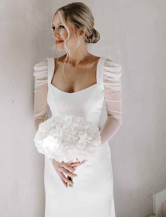 Robe de Mariée Simple Dos Nu