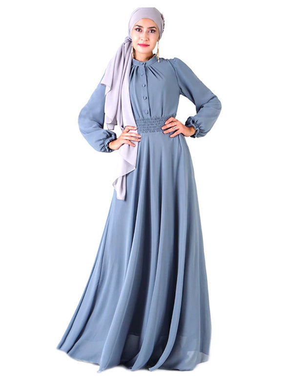 Robe Musulmane en Mousseline Eid Mubarak