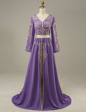 Robe de Soirée Violet Caftan Marocain