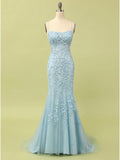 Robe de Soirée Sirène Bleu