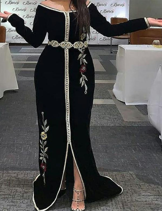 Caftan Marocain Sirène Noir