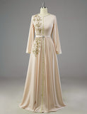 Caftan Marocain Simple Champagne