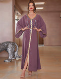Robe Caftan Améthyste en Strass
