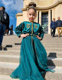 Robe Caftan Fille en Satin