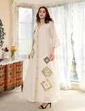 Paillettes Bleu clair Long Marocain Caftan