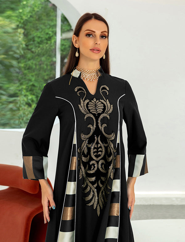 Vert foncé Robe de soirée caftan marocaine