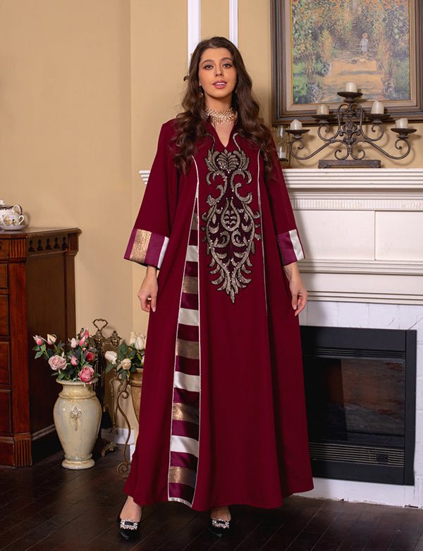 Vert foncé Robe de soirée caftan marocaine