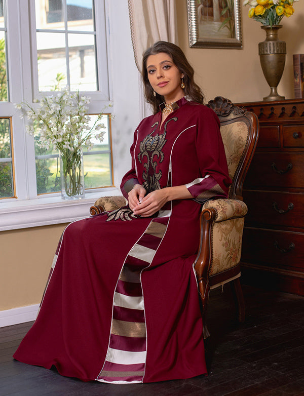 Vert foncé Robe de soirée caftan marocaine