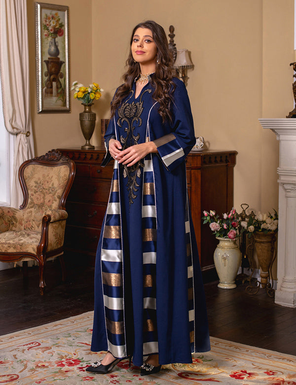 Vert foncé Robe de soirée caftan marocaine