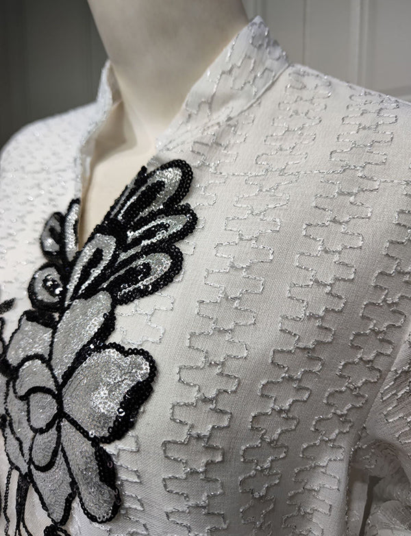 Élégante broderie vert clair Robe longue Abaya