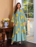Robe camisole grise musulmane en maille Abaya
