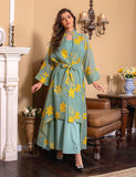 Robe camisole grise musulmane en maille Abaya